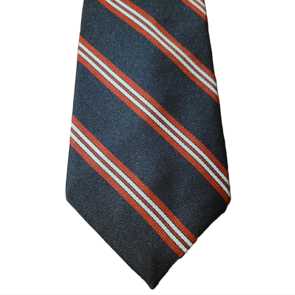 Vtg Giovanni Men's Necktie Tie Red Black White Striped Polyester
